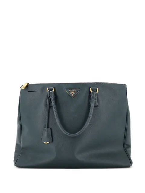 Prada Pre-Owned Double Zip Lux Saffiano Leather XL tote bag Green 8JTTWWUHS6OLTFJB