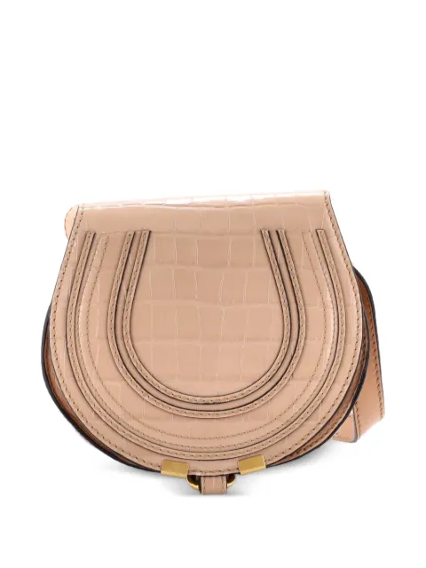 Chloé Pre-Owned Marcie Crocodile Embossed Leather Mini crossbody bag Neutrals UN976A9XNK7D26OM