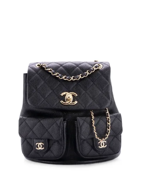 CHANEL Pre-Owned Duma Pockets Drawstring Quilted Caviar Small backpack Black 7Y141WES4UZ3XM8D