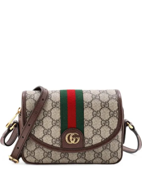 Gucci Pre-Owned Ophidia Flap Shoulder Bag GG Coated Canvas Mini crossbody bag Brown 61L2FRRBL3RDVIET