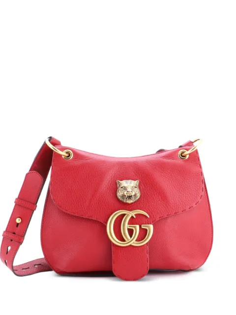 Gucci Pre-Owned GG Marmont Animalier Shoulder Bag Leather Medium crossbody bag Red G485PWK0YCDX5PS2