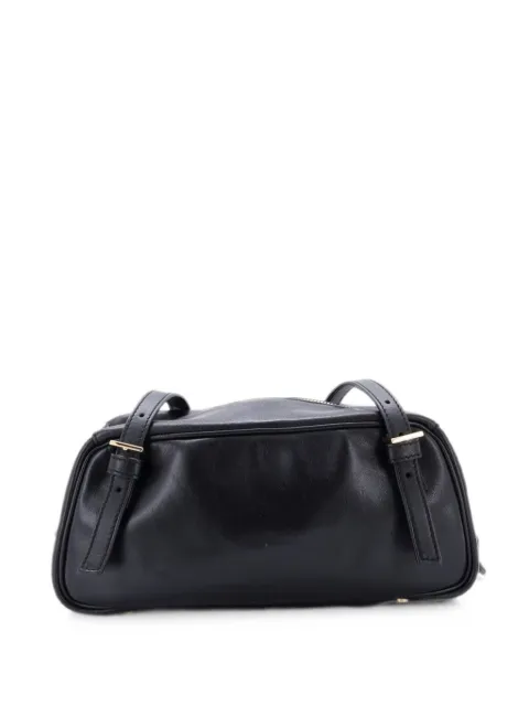 Versace Pre-Owned Tag Bowling Bag Leather Large handbag Black 3YFJKWS3LYAR7469
