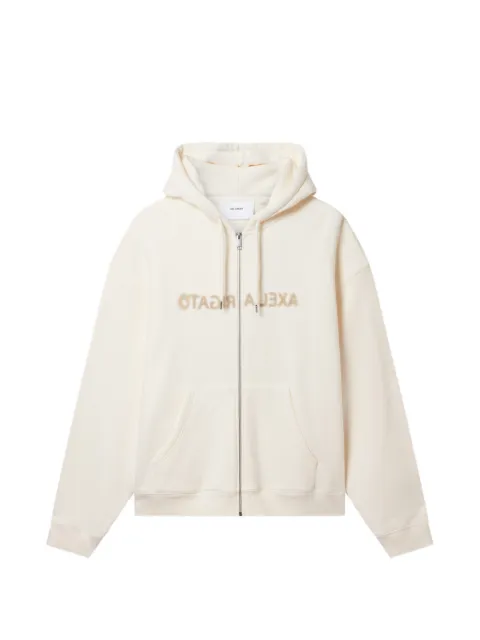 Axel Arigato Rhys logo-embroidered zip-up hoodie Neutrals A4223
