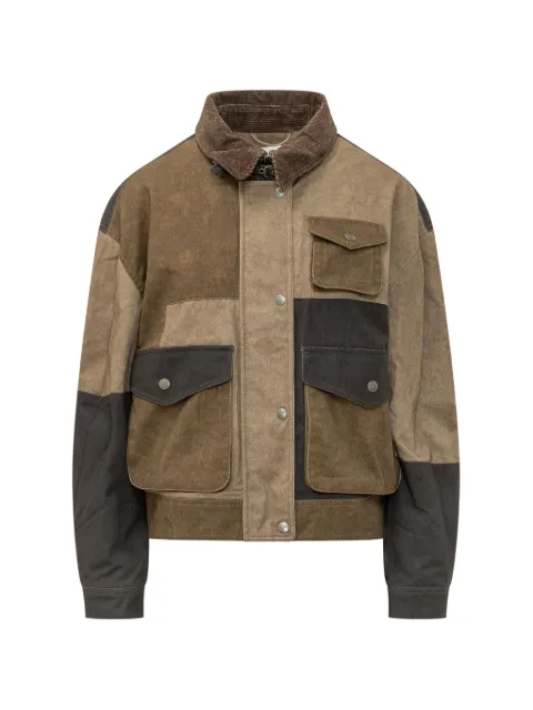 MARANT ÉTOILE patchwork buckle-collar jacket Brown 26AVE0715FAD3G03E
