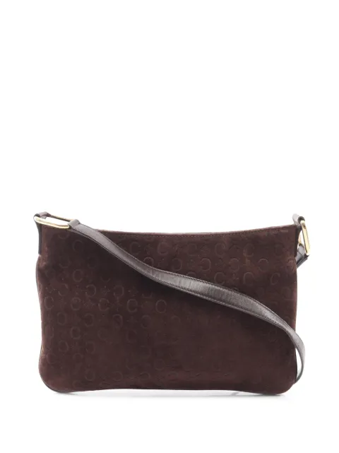 Celine Pre-Owned 20th Century C Macadam Suede shoulder bag Brown GBJD20W8G4J1FMP0