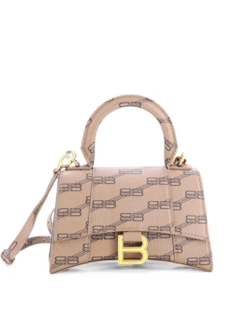Balenciaga Pre-Owned Hourglass Top Handle Bag BB Coated Canvas XS crossbody bag Brown AET7JWEP22WHGLLP