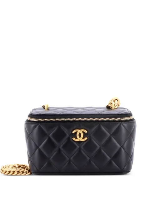 CHANEL Pre-Owned Sweet Heart Vanity Case with Chain Quilted Lambskin Small crossbody bag Black A8DWDJGHLDA5NV98