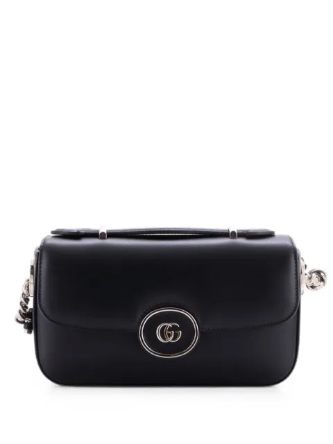 Gucci Pre-Owned Petite GG Flap Leather Mini shoulder bag Black 9Q7HS2NHB7Z2IT8I