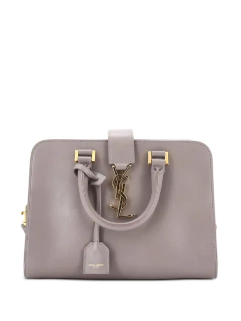Saint Laurent Pre-Owned Monogram Cabas Leather Baby satchel Grey TDF7G4P1NYKXMCDW