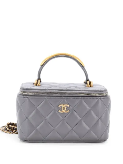 CHANEL Pre-Owned Classic Top Handle Vanity Case with Chain Quilted Lambskin Small crossbody bag Grey 78YNRTSTHDNJ8OGM