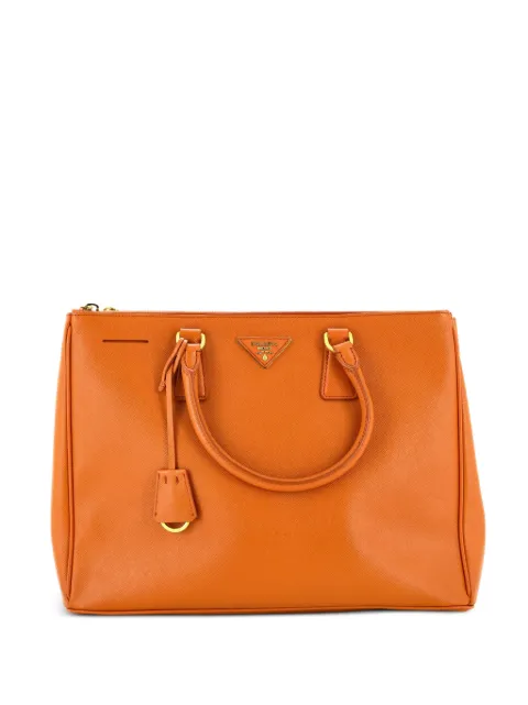 Prada Pre-Owned Double Zip Lux Saffiano Leather Large tote bag Orange GM6OXZE0SVXATOUX