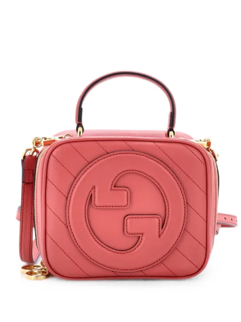 Gucci Pre-Owned Blondie NM Top Handle Shoulder Bag Diagonal Quilted Leather satchel Pink RQLPP6XALGAOYA5X