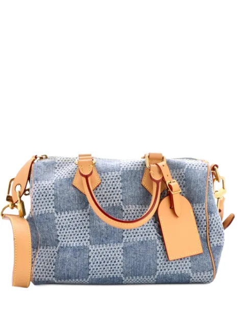 Louis Vuitton Pre-Owned Speedy Bandouliere Bag 3D Damier Giant Denim 25 satchel Blue 46BZAT6I0LEOYEPD