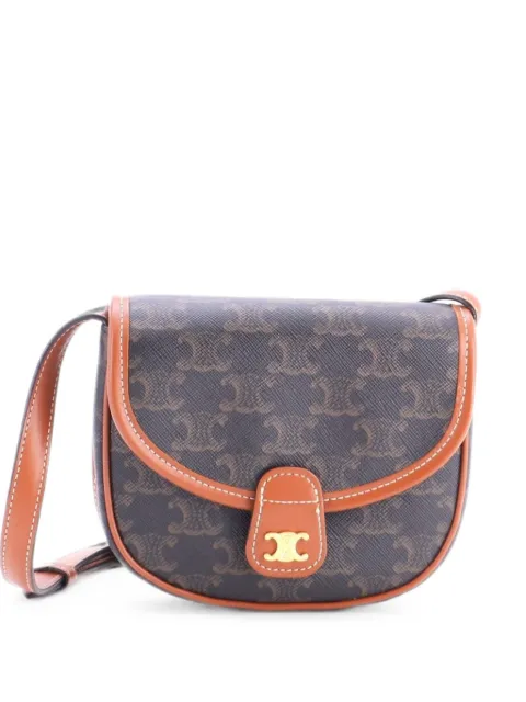 Celine Pre-Owned Besace Flap Bag Triomphe Coated Canvas Mini crossbody bag Brown D95U9C53AWTM4FKW