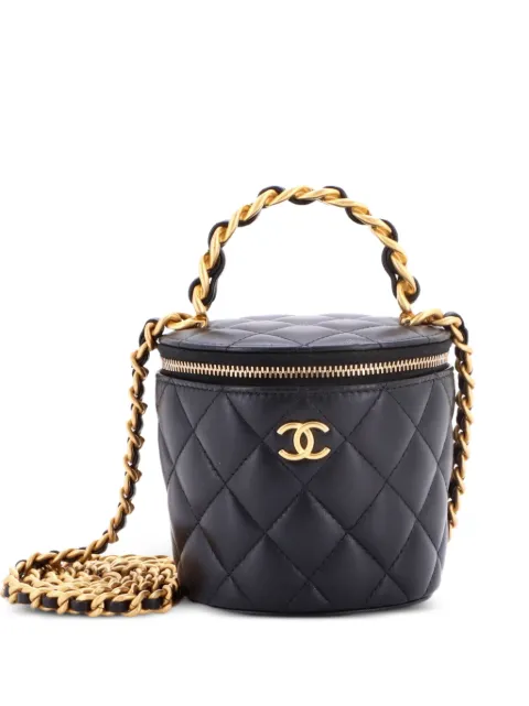 CHANEL Pre-Owned Afternoon Tea Vanity Bucket Bag Quilted Lambskin Mini satchel Black D1RDC7AF2VGZXQI1