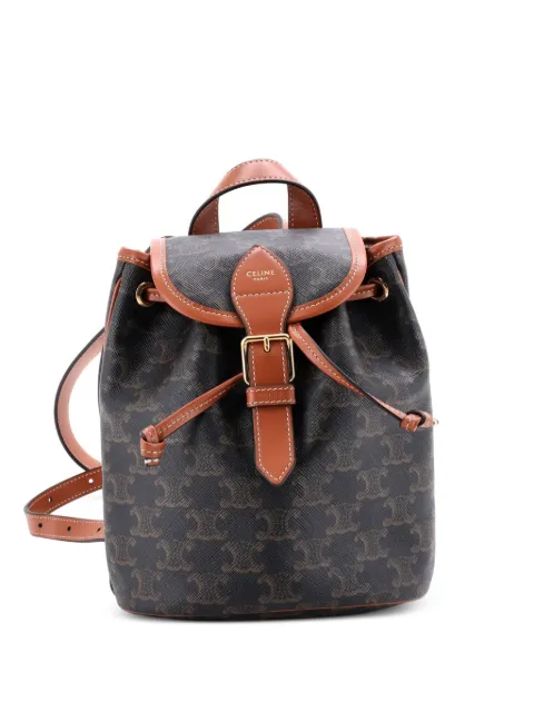 Celine Pre-Owned Folco Triomphe Coated Canvas Mini backpack Brown 23WWHFHXBV4AB1Z9