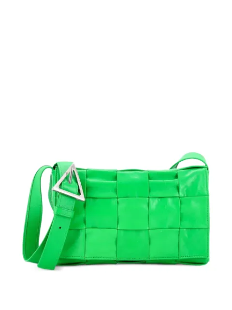 Bottega Veneta Pre-Owned Cassette Maxi Intrecciato Leather crossbody bag Green 1VJYJSUMJWRA3MC9