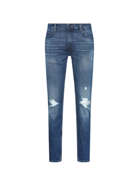 BOSS distressed whiskered jeans Blue 50517541