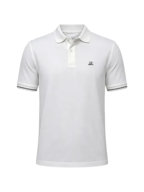 C.P. Company logo-patch tipped polo shirt White 20CMPL288A006263G103