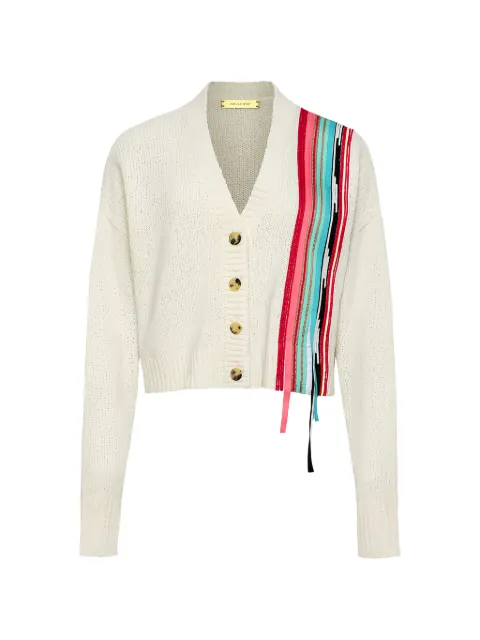 Hellessy Kane ribbon-trimmed cotton cardigan White HP26K30215