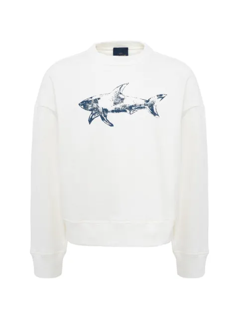 Paul & Shark shark-print cotton sweater White 14311875108