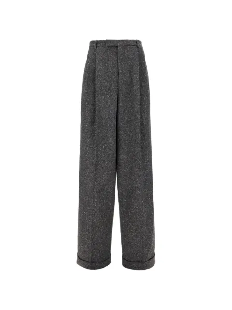 Valentino Garavani pleated-waist flecked trousers Grey 9V3RBO25B