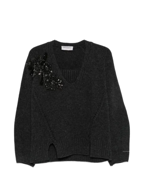 Ermanno Scervino bead-embellished layered-effect sweater Grey D49EM042E87