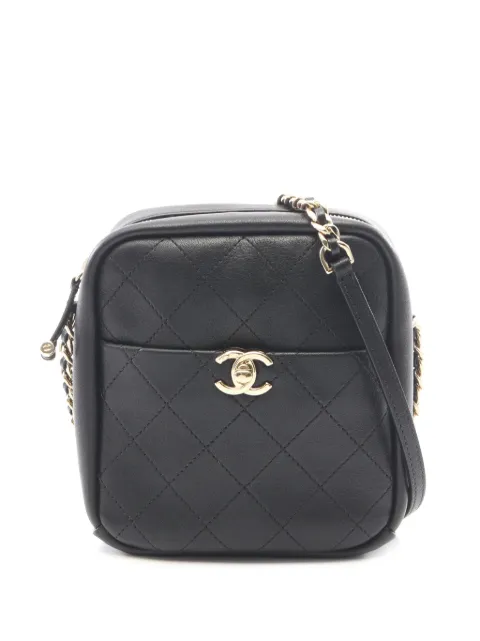 CHANEL Pre-Owned 2018-2019 Stitched Goatskin Casual Trip North South Camera Case crossbody bag Black L3OE0H3P38ENTITY