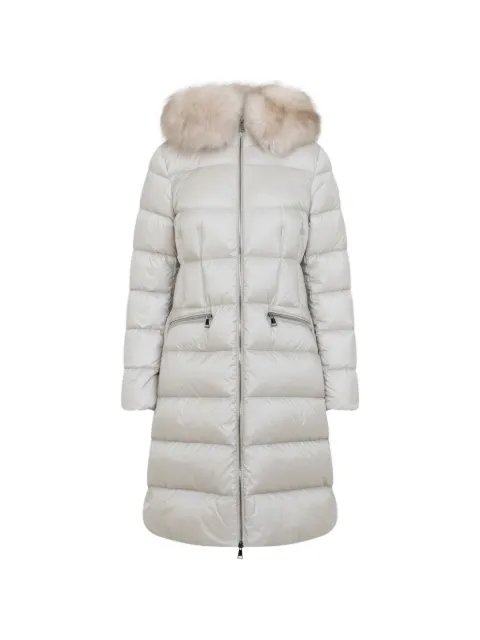 Moncler shearling-trim quilted coat Neutrals L20931C00015595FE