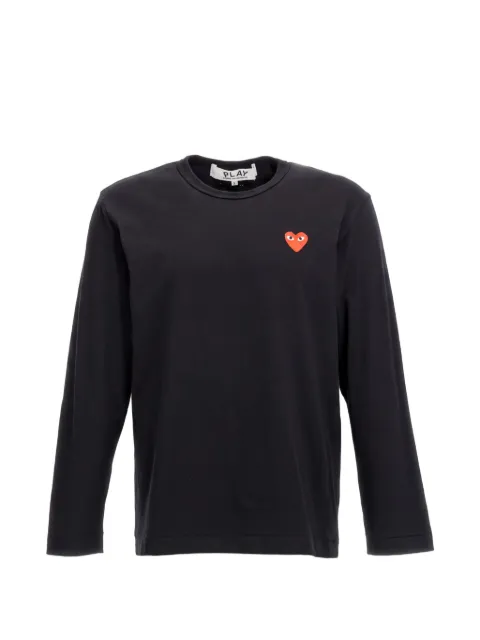 Comme Des Garçons Play heart-patch long-sleeve T-shirt Black AXT118