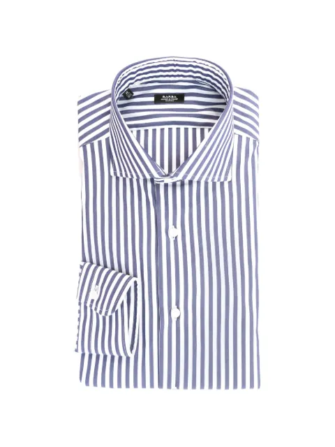 Barba vertical-stripe pattern long-sleeve shirt White I1U13P0157114U
