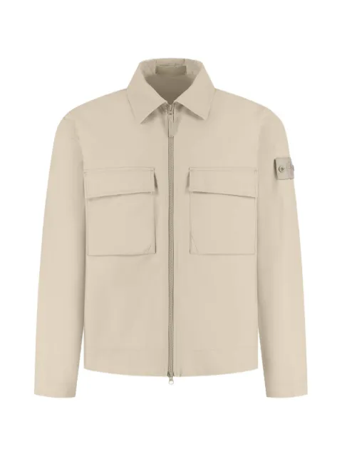 Stone Island logo-patch zip-up jacket Neutrals L2S151200018S0F01