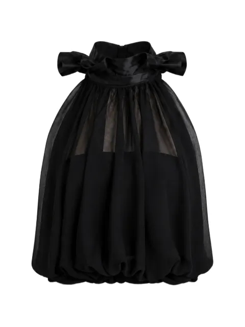 Gemy Maalouf ruffled-collar halterneck blouse Black LPPF226748T