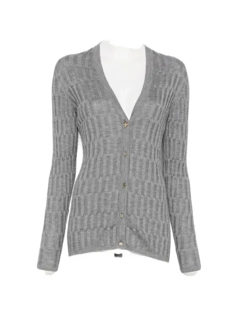 Fabiana Filippi ribbed-knit V-neck cardigan Grey MAD216F011N907