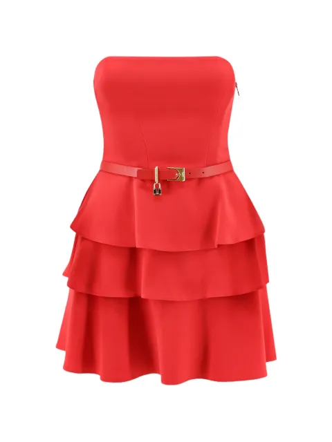Elisabetta Franchi belted tiered mini dress Red AB97966E2