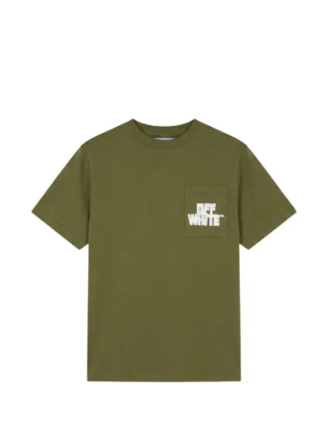 Off-White logo-print pocket T-shirt Green 44OWOS26T080313