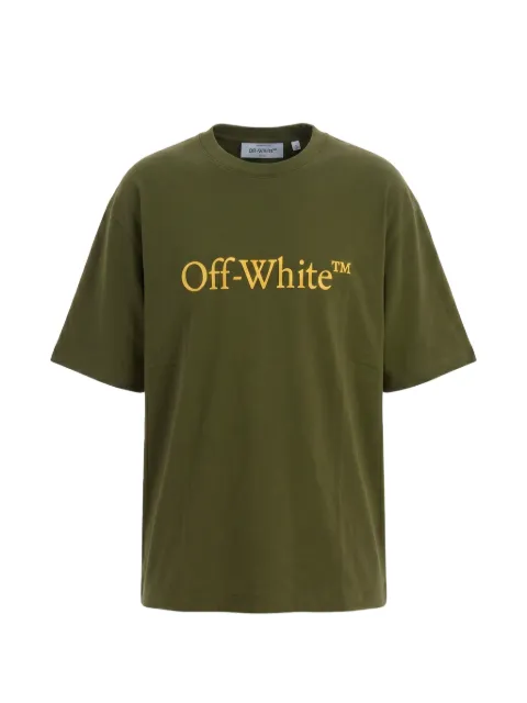 Off-White logo-print cotton T-shirt Green 44OWOS26T071313