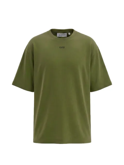 Off-White logo-print cotton T-shirt Green 44OWOS26T053313
