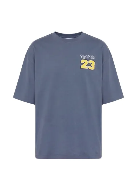 Off-White logo-print T-shirt Blue 44OWOS26T078403
