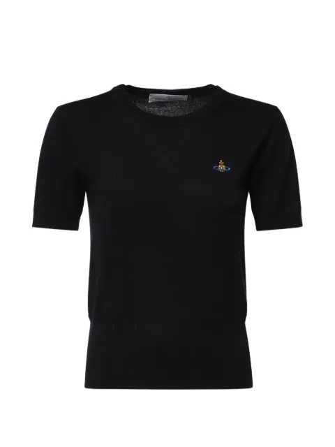 Vivienne Westwood Orb embroidered short-sleeve T-shirt Black 1803002QY005E