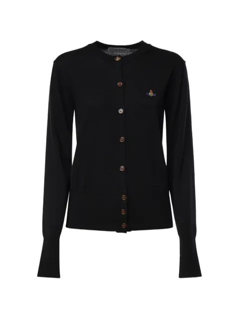 Vivienne Westwood Orb-embroidered button-up cardigan Black 1803002PY005EN