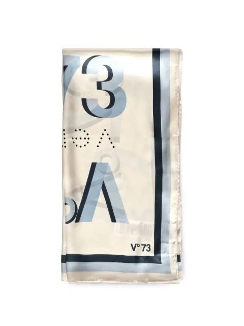 V°73 logo-print silk scarf Blue 73FD8Y801ALEXANDRAAZZURROMULTICOLOR