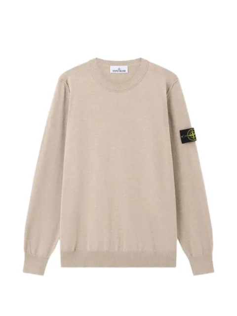 Stone Island logo-patch crew-neck sweater Neutrals L1S155100053S00B2