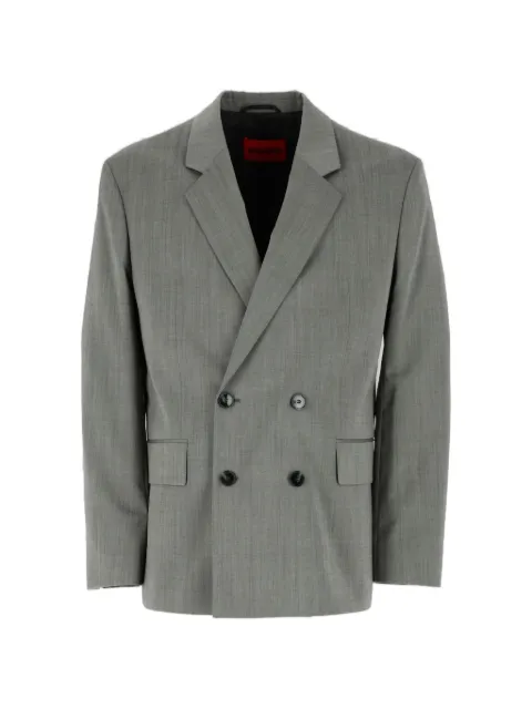 HUGO double-breasted peak-lapel jacket Grey 50560589