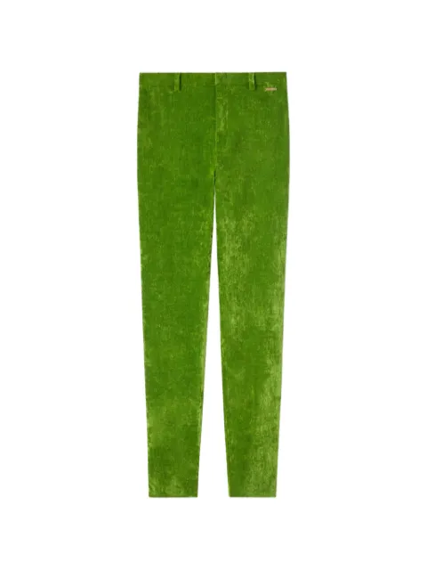 Gucci logo-plaque slim-fit trousers Green 854586ZAUG7
