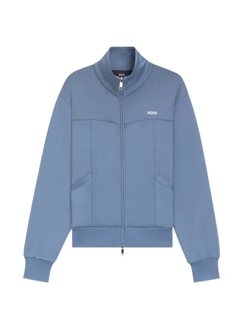 BOSS logo-print zip-up sweatshirt Blue 50544177