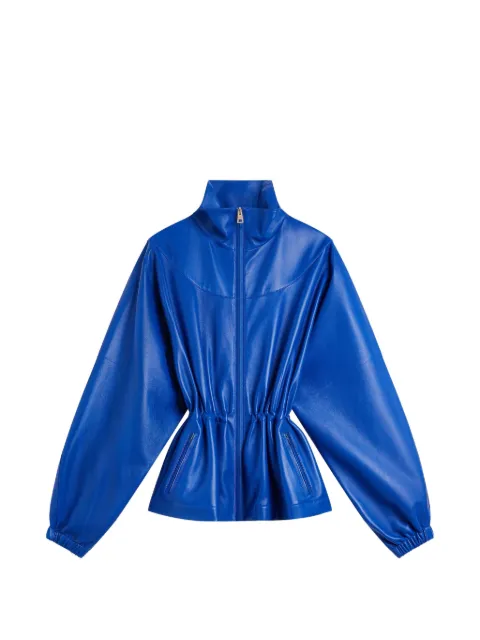 Givenchy gathered-waist high-neck jacket Blue BW00WN61Z3