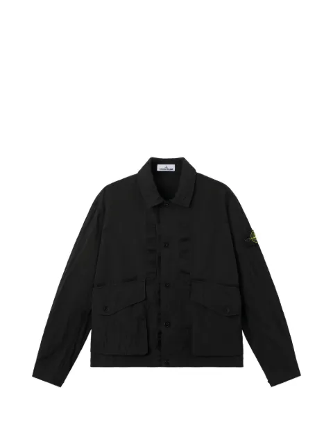 Stone Island logo-patch shirt jacket Black L2S15Q100008S0405