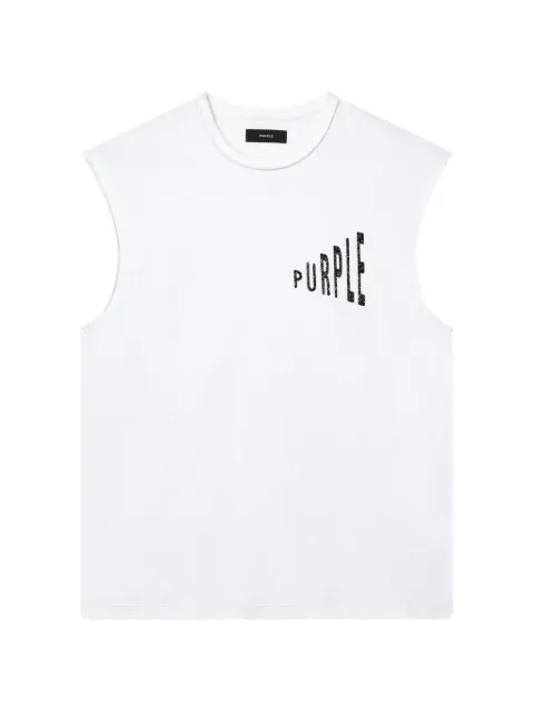 Purple Brand Amplified cotton tank White P103TJWF326