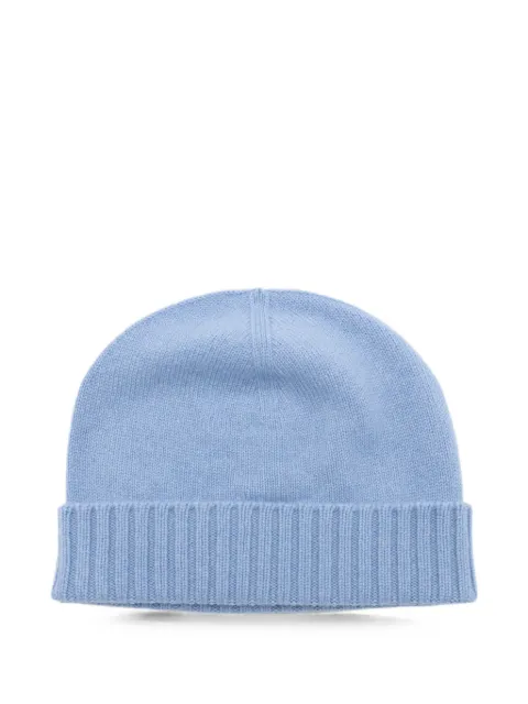 Malo ribbed-trim cashmere beanie hat Blue XTT005F1B02E3556